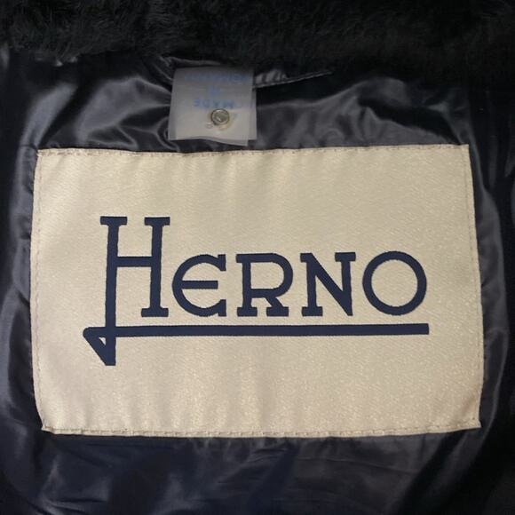 Herno Black Faux Fur Vest Sleeveless Gold Zip Slip Pockets Quilted 40 4 S - Picture 8 of 11